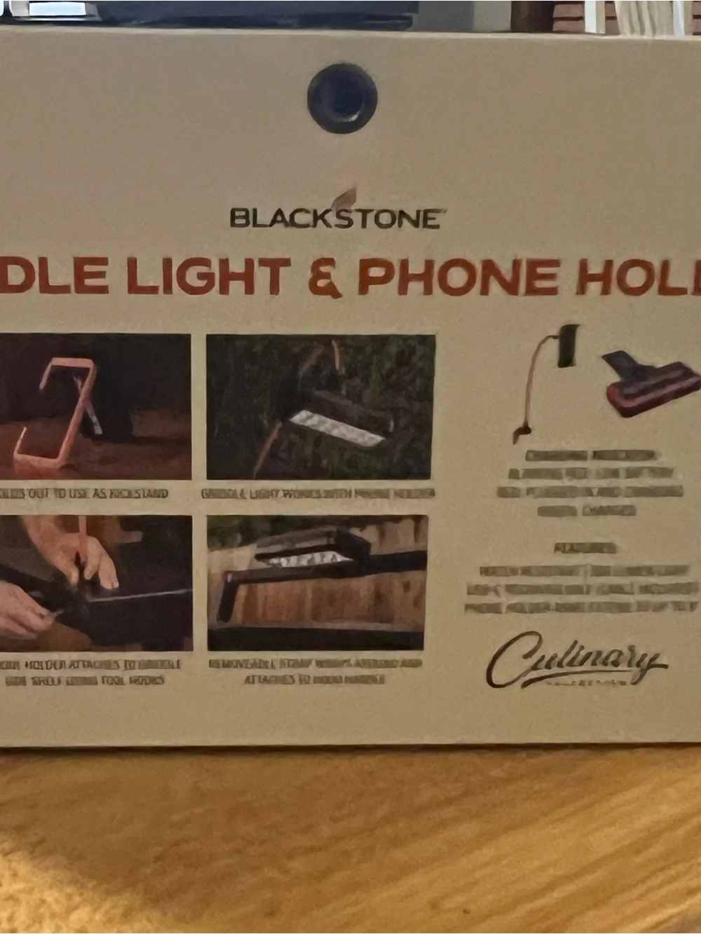 Blackstone Black Phone Holder with Orange Trim Griddle Light